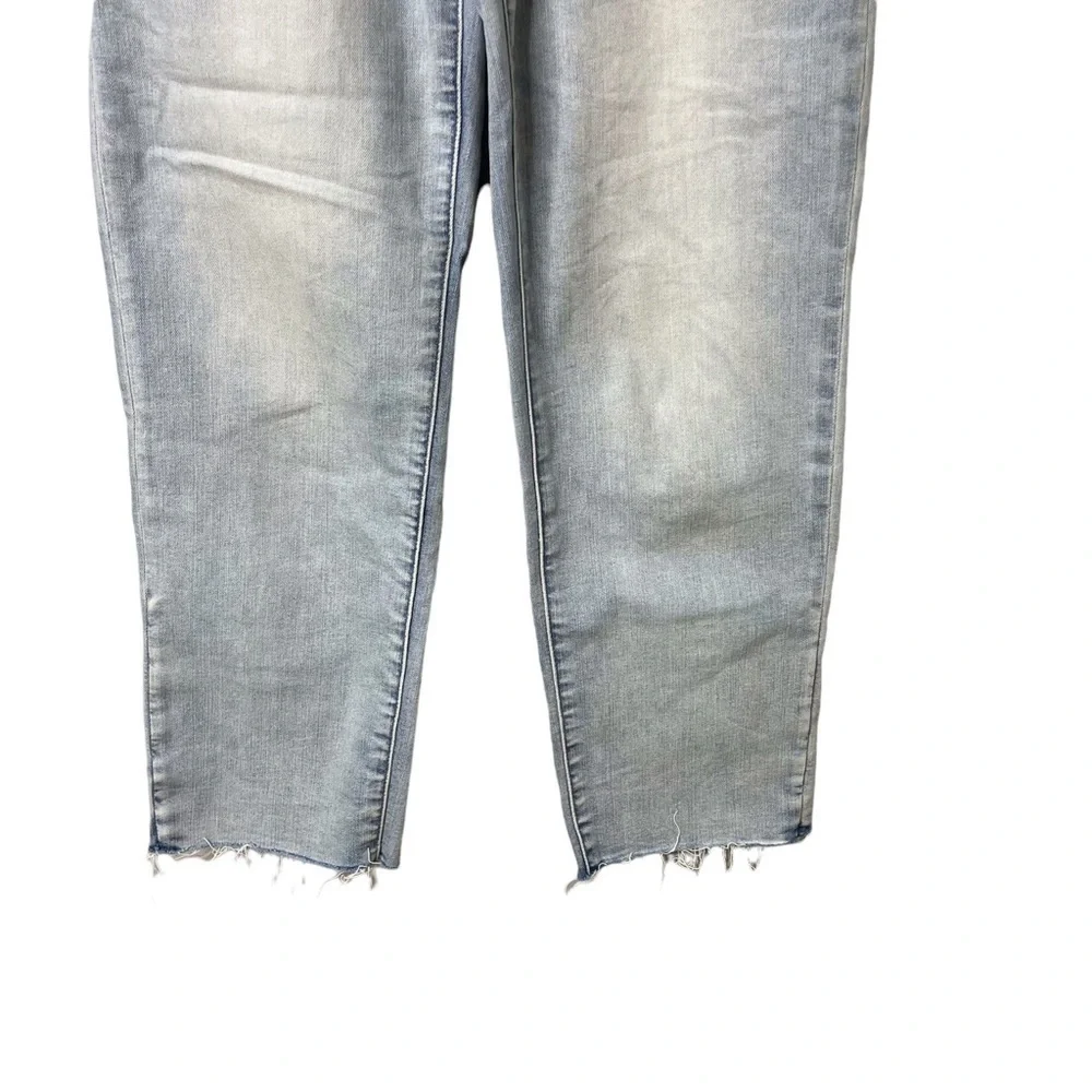 Athleta Sculptek Straight Leg Ankle Jeans Size 0 Light Wash Raw Hem Style 53540 - Picture 6 of 12